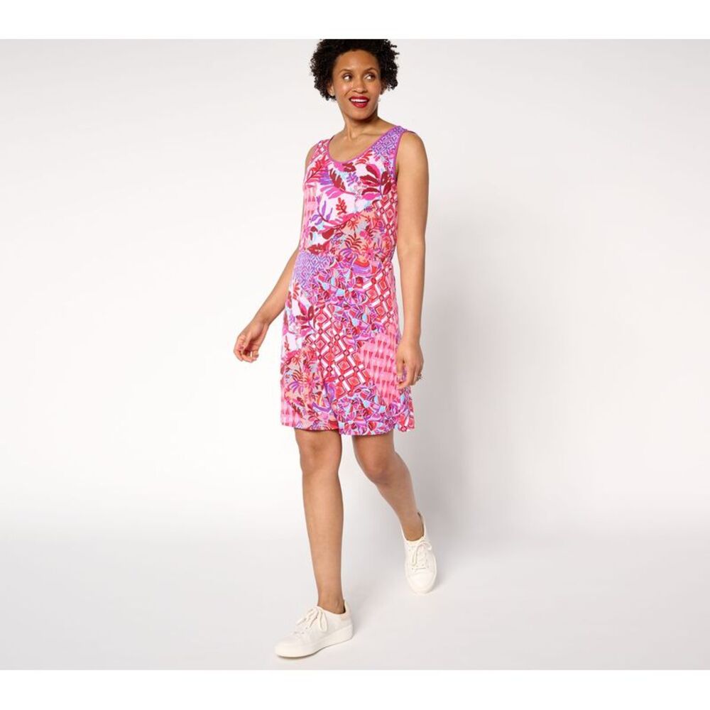 Top Knot Women's Dress Sz L Courtside Social Liquid Knit Multi-colored